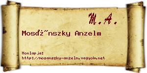 Mosánszky Anzelm névjegykártya